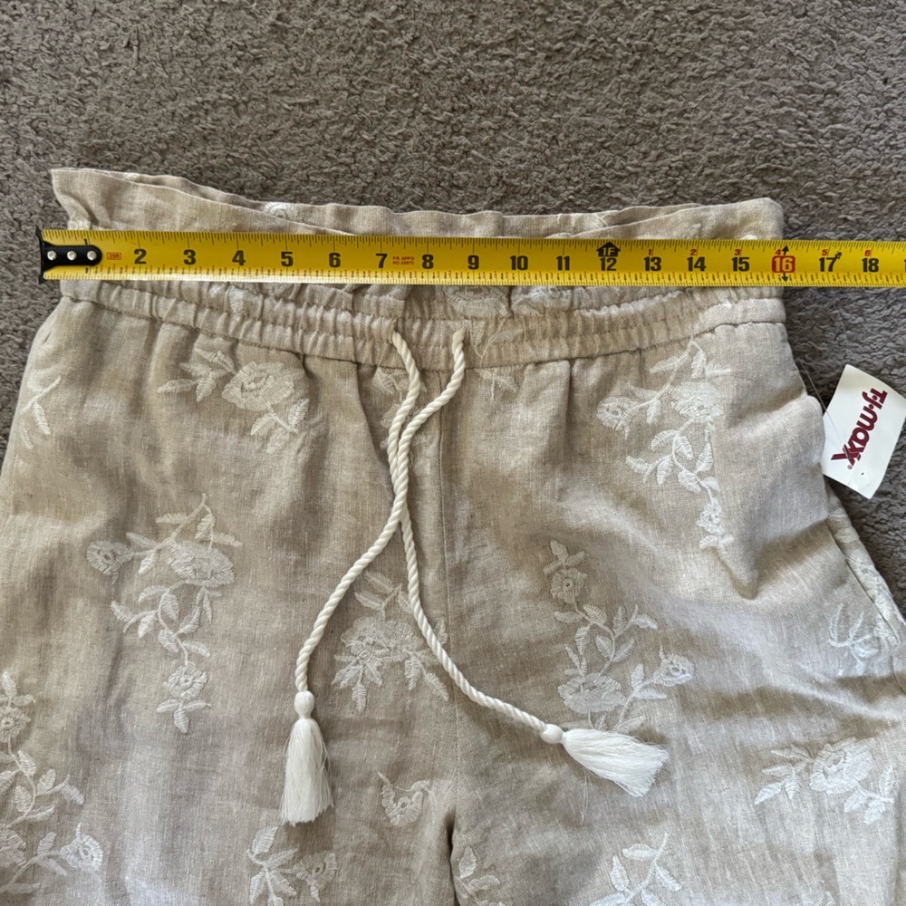 NWT House of Harlow 1960 - Tan Floral Wide Leg Pants - Picture 9 of 10